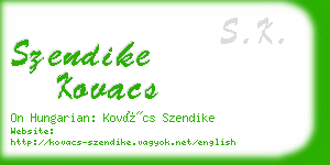 szendike kovacs business card